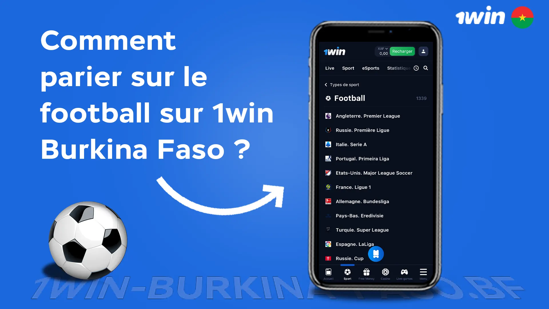 Comment parier sur le football sur 1win Burkina Faso