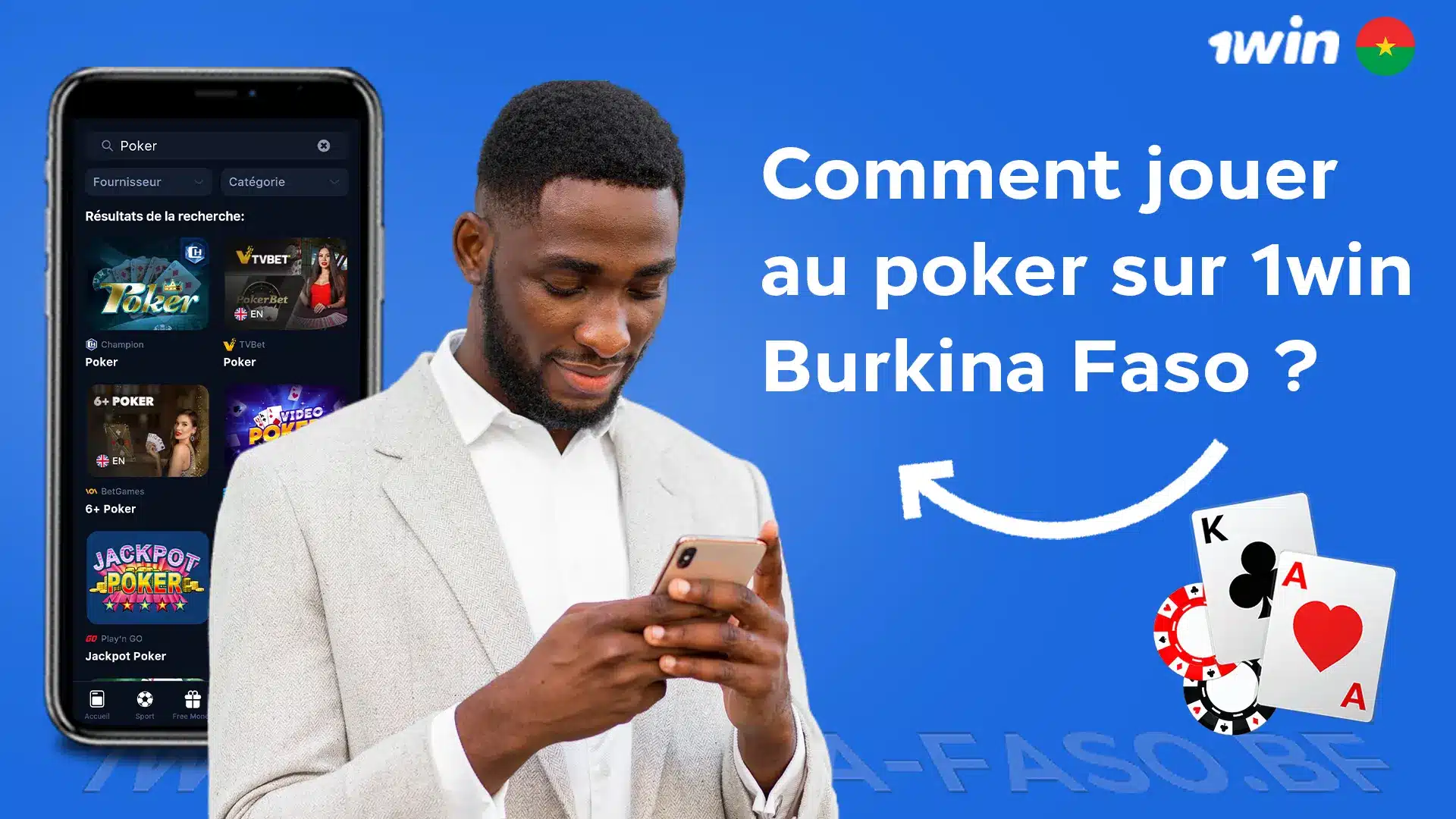 Comment jouer au poker sur 1win Burkina Faso