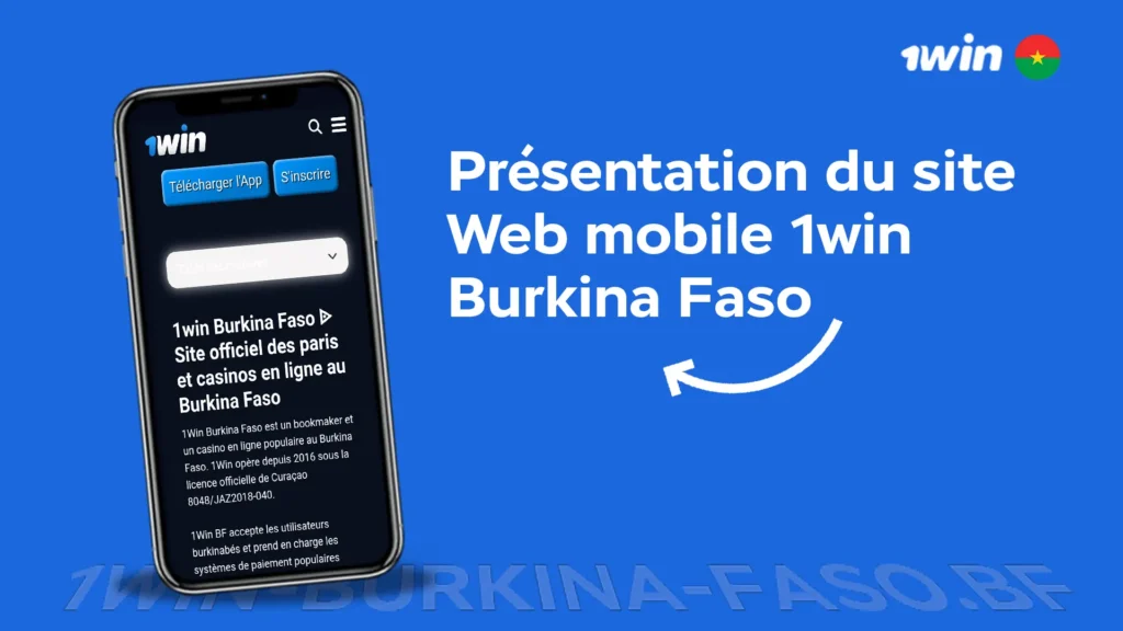 Présentation du site Web mobile 1win Burkina Faso