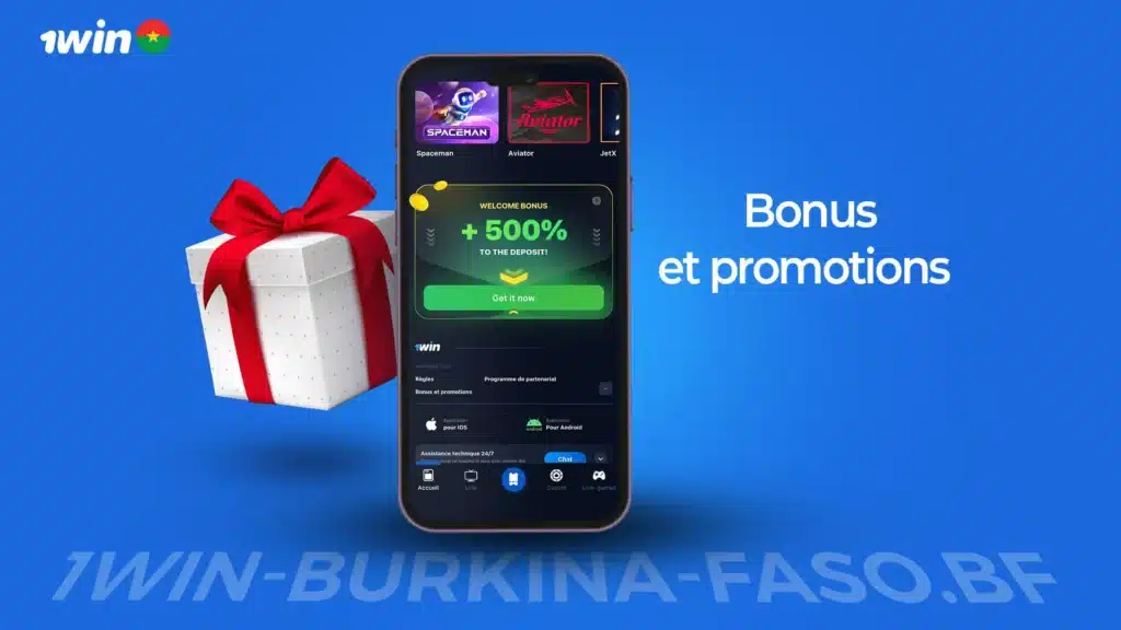 Bonus et promotions sur l'application 1Win