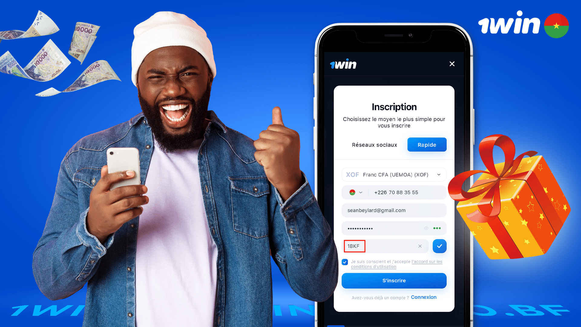 Comment utiliser le code promo 1win Burkina Faso